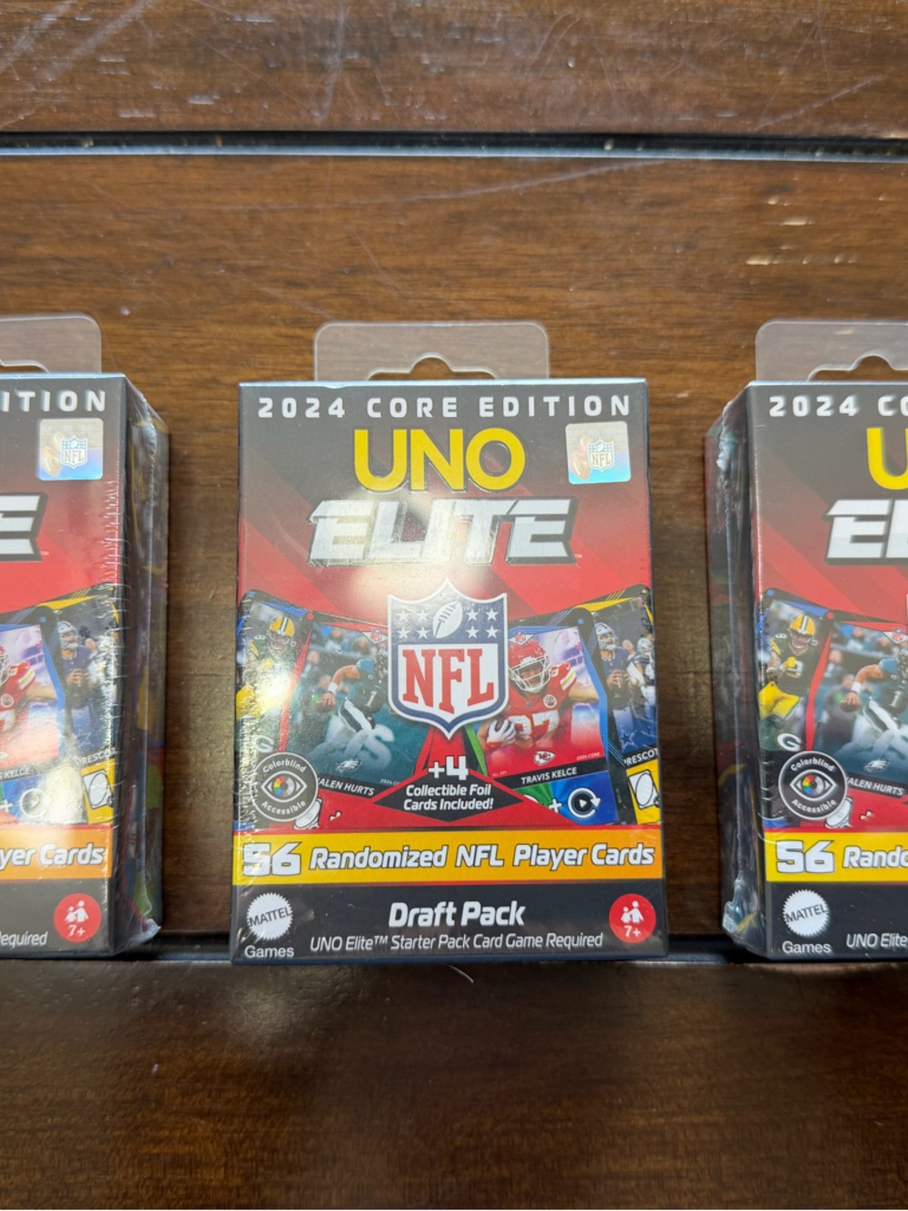 Lot of 3 Sealed New Elite 2024 Core Edition NFL Draft Pack - Red